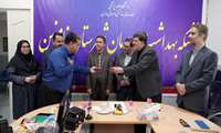 دراین مراسم از آقای مرتضی نیازی مسئول روابط عمومی شبکه بهداشت  شهرستان فامنین تجلیل شد